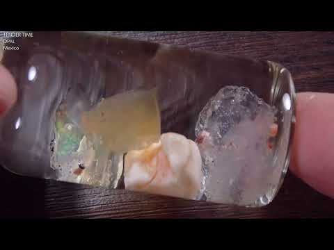 メキシコオパール  さざれ石3 小瓶入り Mexico Opal 写真現物 動画あり